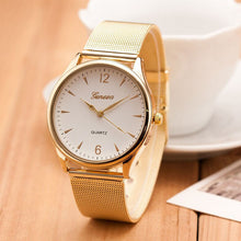 Design Reloj Mujer Rhinestone Relogio Watches Women Quartz Dress Watch GENEVA Ladies Crystal Mesh Wrist Watch Gold CF