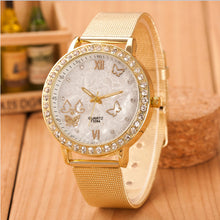 Design Reloj Mujer Rhinestone Relogio Watches Women Quartz Dress Watch GENEVA Ladies Crystal Mesh Wrist Watch Gold CF