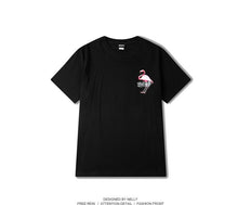 New Europe Woman Man Casual Tops Tee  Harajuku Birds Pattern O-neck Punk T-shirt Loose Hip-hop Dancing Couple T-shirt 33034 SM6