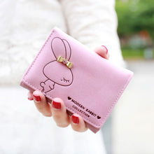 Famous Women's Purse Lady Girls Cute Bunny Clutch Purses Short Design Wallet Matte Retro Wallet Card Holder Handbag CF