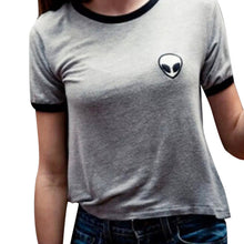 New Fashion European Style Women T-shirt  Summer O-neck Short Sleeve Embroidered Alien T Shirts Female Harajuku Tops 31405 SM6