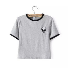New Fashion European Style Women T-shirt  Summer O-neck Short Sleeve Embroidered Alien T Shirts Female Harajuku Tops 31405 SM6