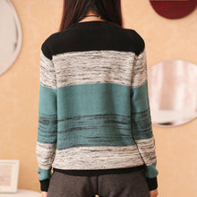 New Fashion Female Pullovers Knitted Long Sleeve O-neck Winter Autumn Patchwork Sweaters Hot  71978 SM6
