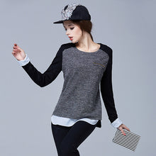 New Fashion Women Blouses Chiffon Knitted Patchwork Long Sleeve Thick Shirt Blusas Femininas Plus size Tops 70065 SM6