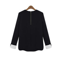 New Fashion Women Blouses Chiffon Knitted Patchwork Long Sleeve Thick Shirt Blusas Femininas Plus size Tops 70065 SM6