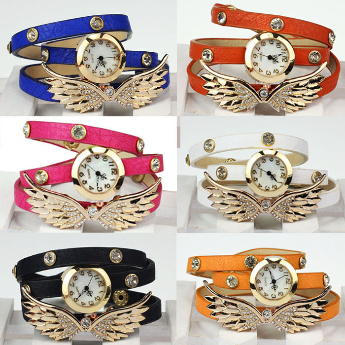 daughter Watch Wristwatches Girl Ladies Watch Quartz Leisure angel wings watch Sport Watch for Women Men Lover CF