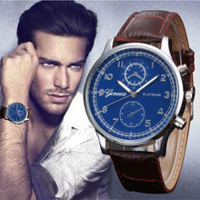 Mens Watches Geneva Top Luxury Retro Design PU Leather Band Military Clock Relogio Masculino Analog Quartz Watch CF