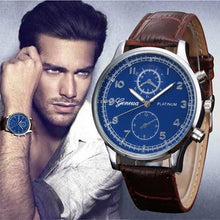 Mens Watches Geneva Top Luxury Retro Design PU Leather Band Military Clock Relogio Masculino Analog Quartz Watch CF
