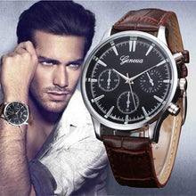 Mens Watches Geneva Top Luxury Retro Design PU Leather Band Military Clock Relogio Masculino Analog Quartz Watch CF