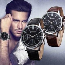 Mens Watches Geneva Top Luxury Retro Design PU Leather Band Military Clock Relogio Masculino Analog Quartz Watch CF