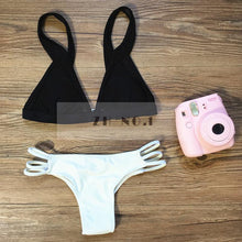 New Retro Style Bikini Sets Crop top Bikini High neck Swimsuit Bikini Set Retro Swimwear Women Vintage Biquini Beachwear N66 CF
