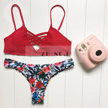 New Retro Style Bikini Sets Crop top Bikini High neck Swimsuit Bikini Set Retro Swimwear Women Vintage Biquini Beachwear N66 CF