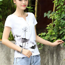 New Summer  Women Korean Style T Shirt Loose Butterfly Print T-Shirt Fashion Short Sleeve Plus Size Top 71647 SM6