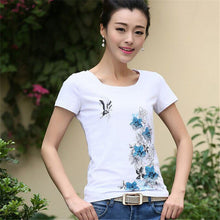 New Summer  Women Korean Style T Shirt Loose Butterfly Print T-Shirt Fashion Short Sleeve Plus Size Top 71647 SM6
