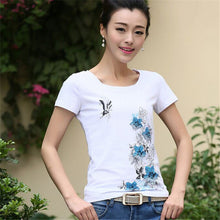 New Summer  Women Korean Style T Shirt Loose Butterfly Print T-Shirt Fashion Short Sleeve Plus Size Top 71647 SM6