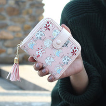 Clutch Wallet Lady Women Purse Short Small Bag womens Cute Printed Girl Card Holder Purses with Tassels CF