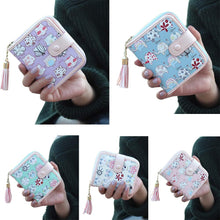 Clutch Wallet Lady Women Purse Short Small Bag womens Cute Printed Girl Card Holder Purses with Tassels CF