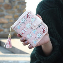 Clutch Wallet Lady Women Purse Short Small Bag womens Cute Printed Girl Card Holder Purses with Tassels CF
