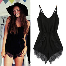 ly Design Women Strap Sleeveless Lace Chiffon Party Jumpsuit Rompers Playsuit White Black Sexy Combinaison CF