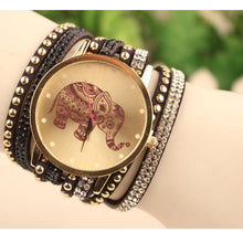 ly Design Women Watces Luxury Rhinestone Watch Leather Velvet Crystal Bracelet Watch Elephant Pattern Clock CF