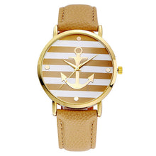 ly Design Relojes Mujer Women Watch Multi Color Striped Anchor PU Leather Strap Dress Watches Relogio Clock CF