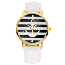 ly Design Relojes Mujer Women Watch Multi Color Striped Anchor PU Leather Strap Dress Watches Relogio Clock CF