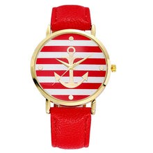 ly Design Relojes Mujer Women Watch Multi Color Striped Anchor PU Leather Strap Dress Watches Relogio Clock CF