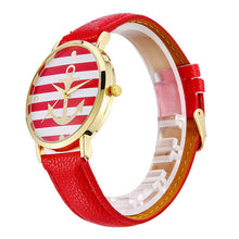 ly Design Relojes Mujer Women Watch Multi Color Striped Anchor PU Leather Strap Dress Watches Relogio Clock CF