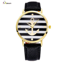 ly Design Relojes Mujer Women Watch Multi Color Striped Anchor PU Leather Strap Dress Watches Relogio Clock CF
