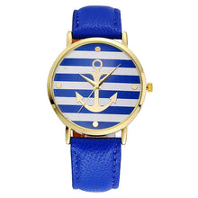ly Design Relojes Mujer Women Watch Multi Color Striped Anchor PU Leather Strap Dress Watches Relogio Clock CF