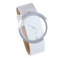ly Design Watch Women PU Leather Transparent Dial Hollow Analog Quartz Wrist Watches Relogio Feminino Clock CF