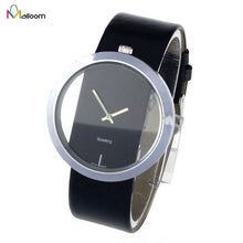 ly Design Watch Women PU Leather Transparent Dial Hollow Analog Quartz Wrist Watches Relogio Feminino Clock CF