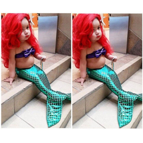 Baby Girls Swimwear Kids Girls Two Pieces Swimsuit Girls Mermaid Swimwear Bathing Beachwear CH15 CF