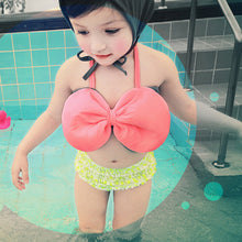 Baby Girls Swimwear Kids Girls Two Pieces Swimsuit Girls Pink Bow Biquini Infantil Swimwear Bathing Beachwear CH03 CF