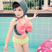 Baby Girls Swimwear Kids Girls Two Pieces Swimsuit Girls Pink Bow Biquini Infantil Swimwear Bathing Beachwear CH03 CF