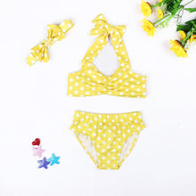 girls swimsuits children's swimwear yellow Bow swimwear overalls bikini meisje children swimsuit for kids CH07 CF