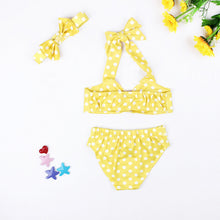 girls swimsuits children's swimwear yellow Bow swimwear overalls bikini meisje children swimsuit for kids CH07 CF