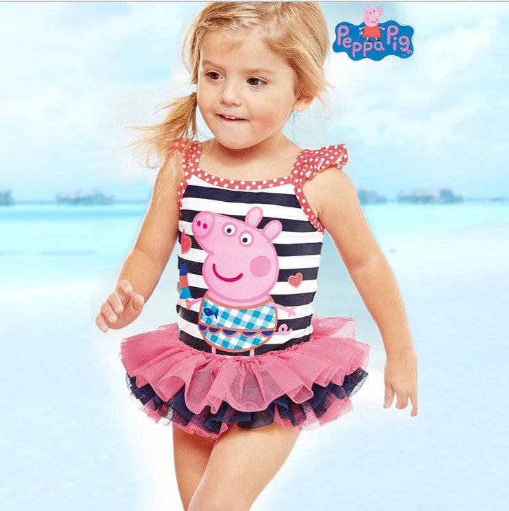 new model cute baby girl swimwear one piece with Flamingos pattern 1-12Y girls swimsuit kid children swimming Suit CH17 CF