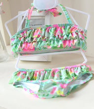new model cute baby girl swimwear one piece with Flamingos pattern 1-12Y girls swimsuit kid children swimming Suit CH28 CF