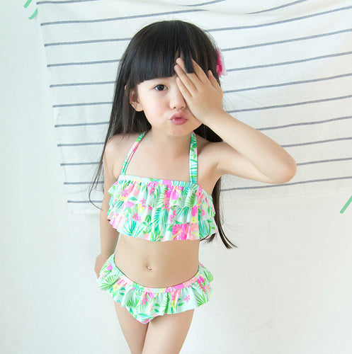 new model cute baby girl swimwear one piece with Flamingos pattern 1-12Y girls swimsuit kid children swimming Suit CH28 CF